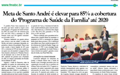 Meta de Santo André é elevar para 85% a cobertura do “Programa Saúde da Família” até 2020